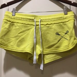 Blu Chic Active girl drawstring micro mini shorts lacrosse sticks graphic size S